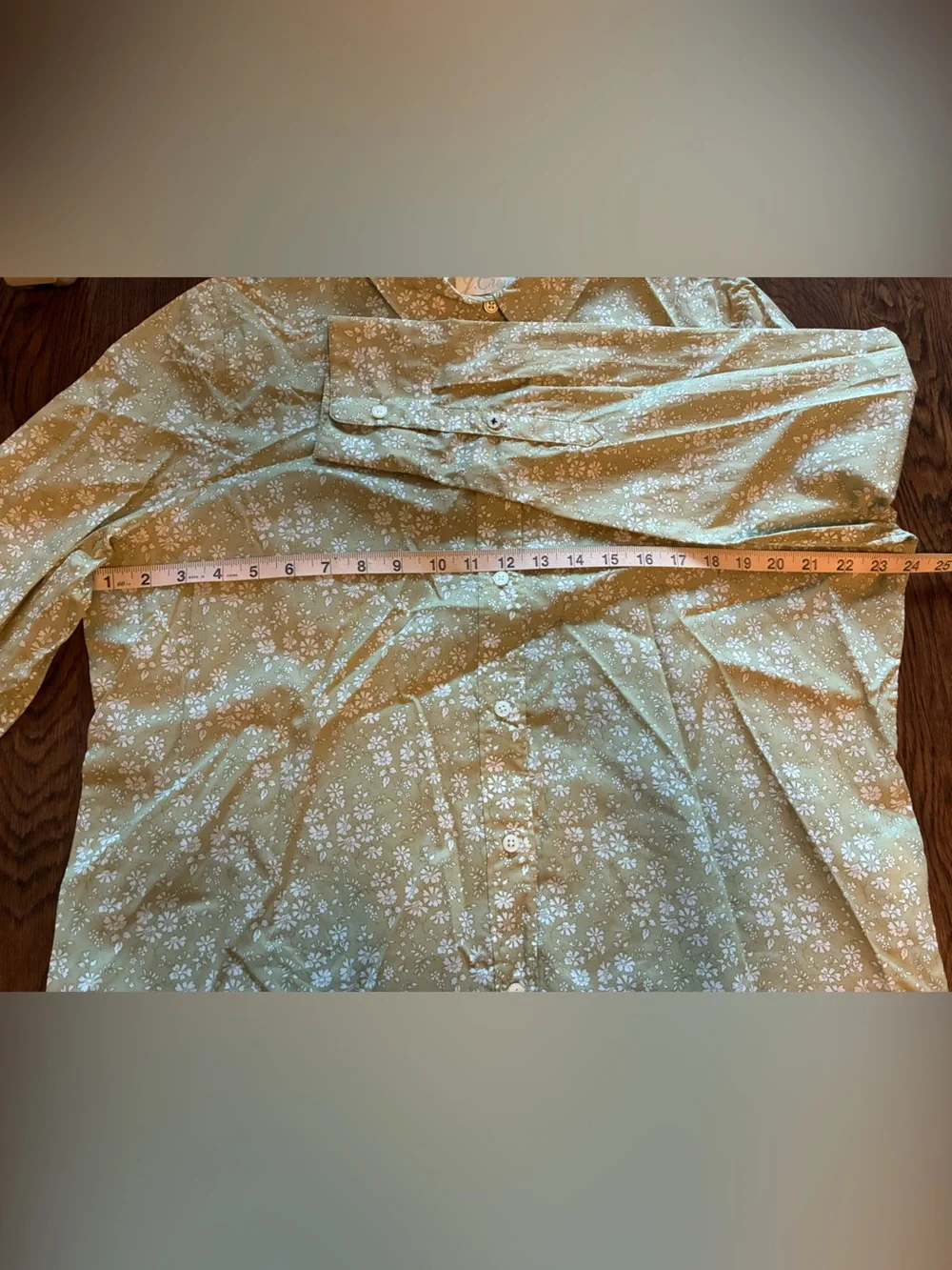J. Crew NWT Green & White Slim-Fit Shirt in Liberty® Capel Floral Fabric-Size 18